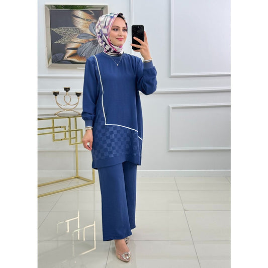 Winter Mosaic Printed Long Sleeves 2 PC Co-Ord Set