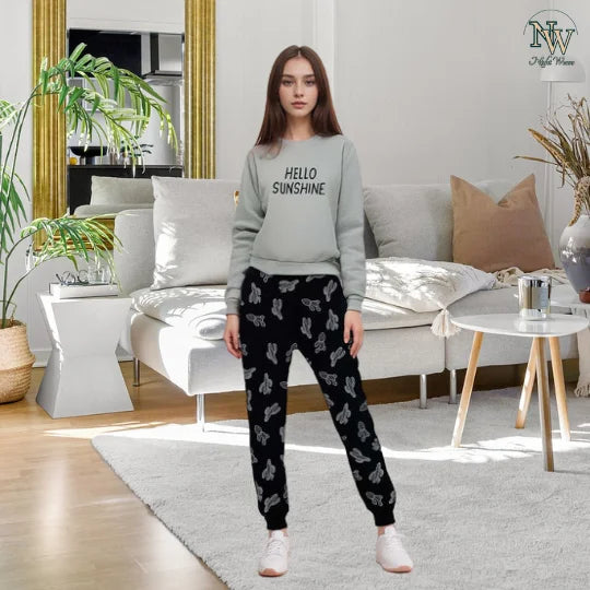 Winter Hello Sunshine Printed Night Suit