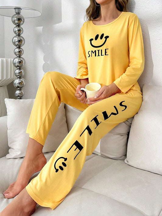 Smile Forever Printed Night Suit