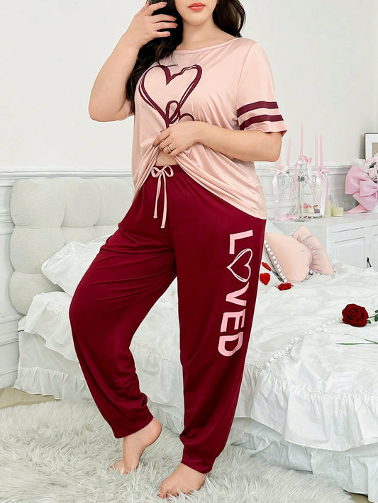 Two Heart Printed Night Suit