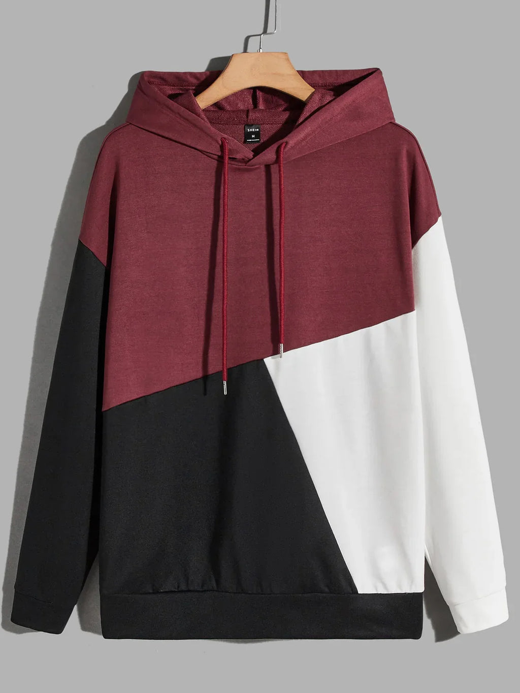 Winter Maroon Black Hoodie For Men