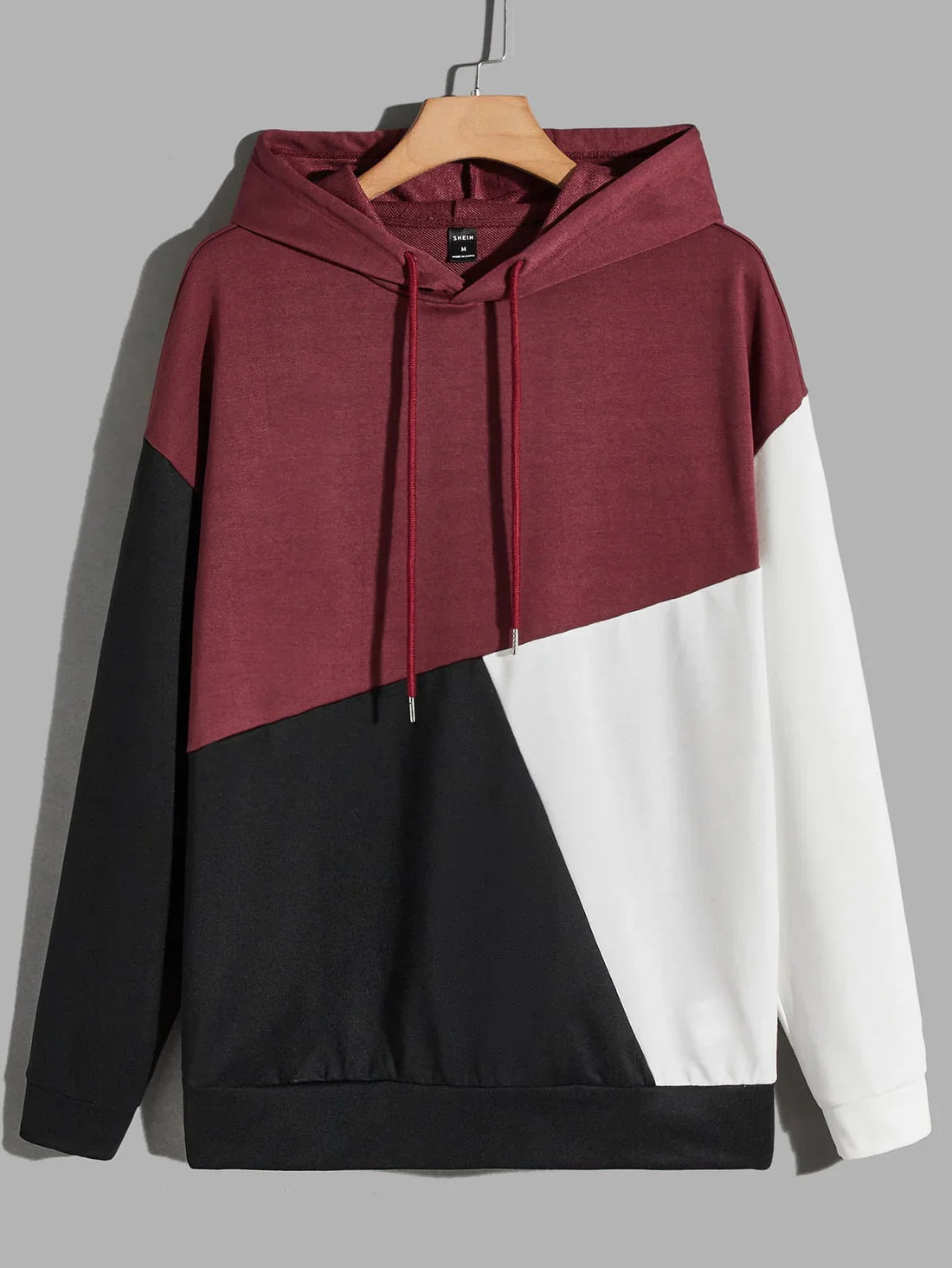 Winter Maroon Black Hoodie For Men