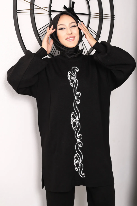 Winter Floral Printed Long Sleeves 2 PC Co-Ord Set