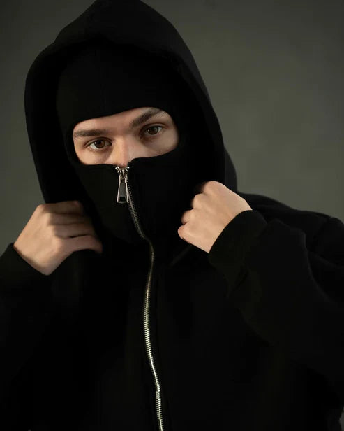 Balaclava Ninja Zipper Hoodie Jacket For Men