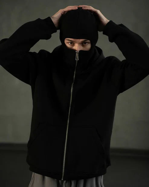 Balaclava Ninja Zipper Hoodie Jacket For Men