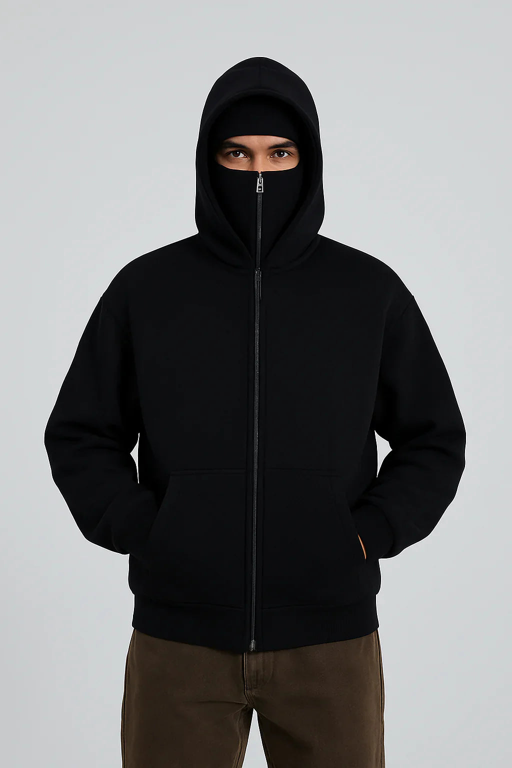 Balaclava Ninja Zipper Hoodie Jacket For Men