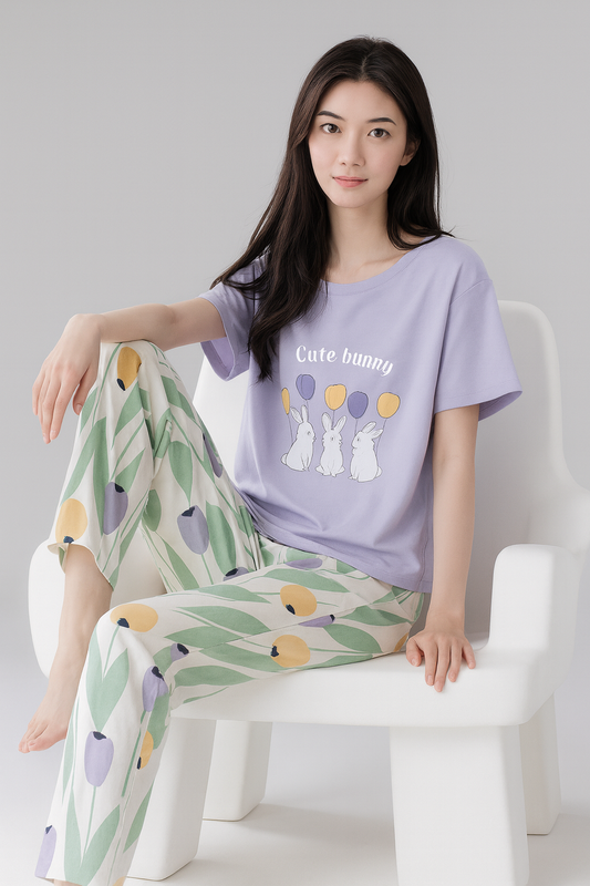 Cute Bunny Printed Night Suit