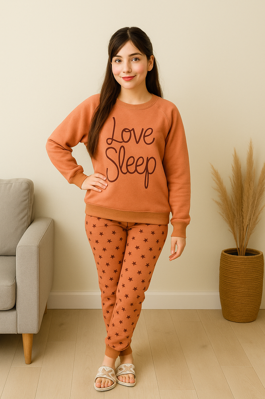 Winter Love Sleep Printed Night Suit