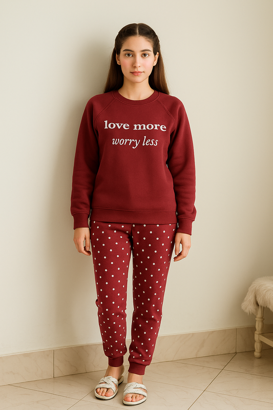 Winter Love More Printed Night Suit