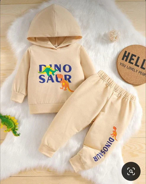 Fleece Fabric Dinosaur Printed Kids Winter Suit ( Each )