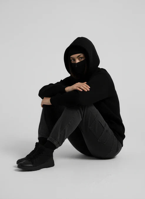 Balaclava Ninja Zipper Hoodie Jacket For Women