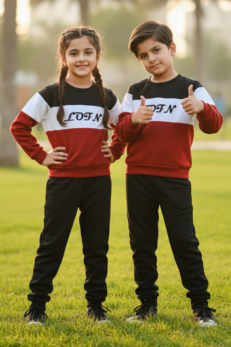 Fleece Fabric Land Style Printed Kids Winter Suit ( Each )