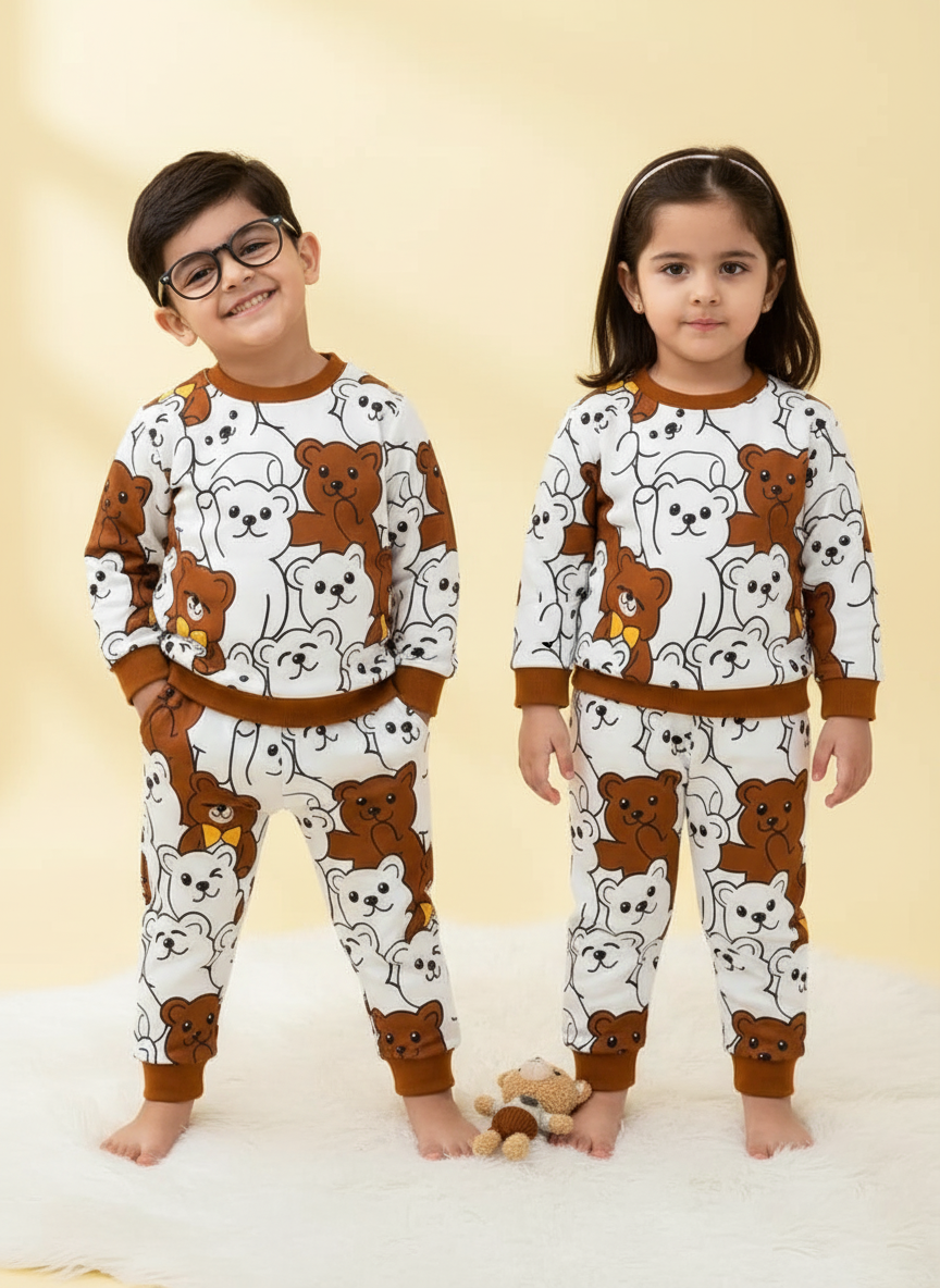 Multi Bear Printed Kids Winter Suit ( Each )