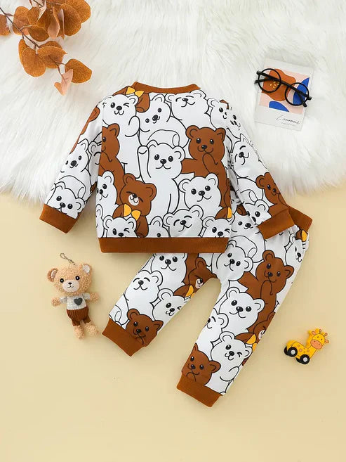 Multi Bear Printed Kids Winter Suit ( Each )